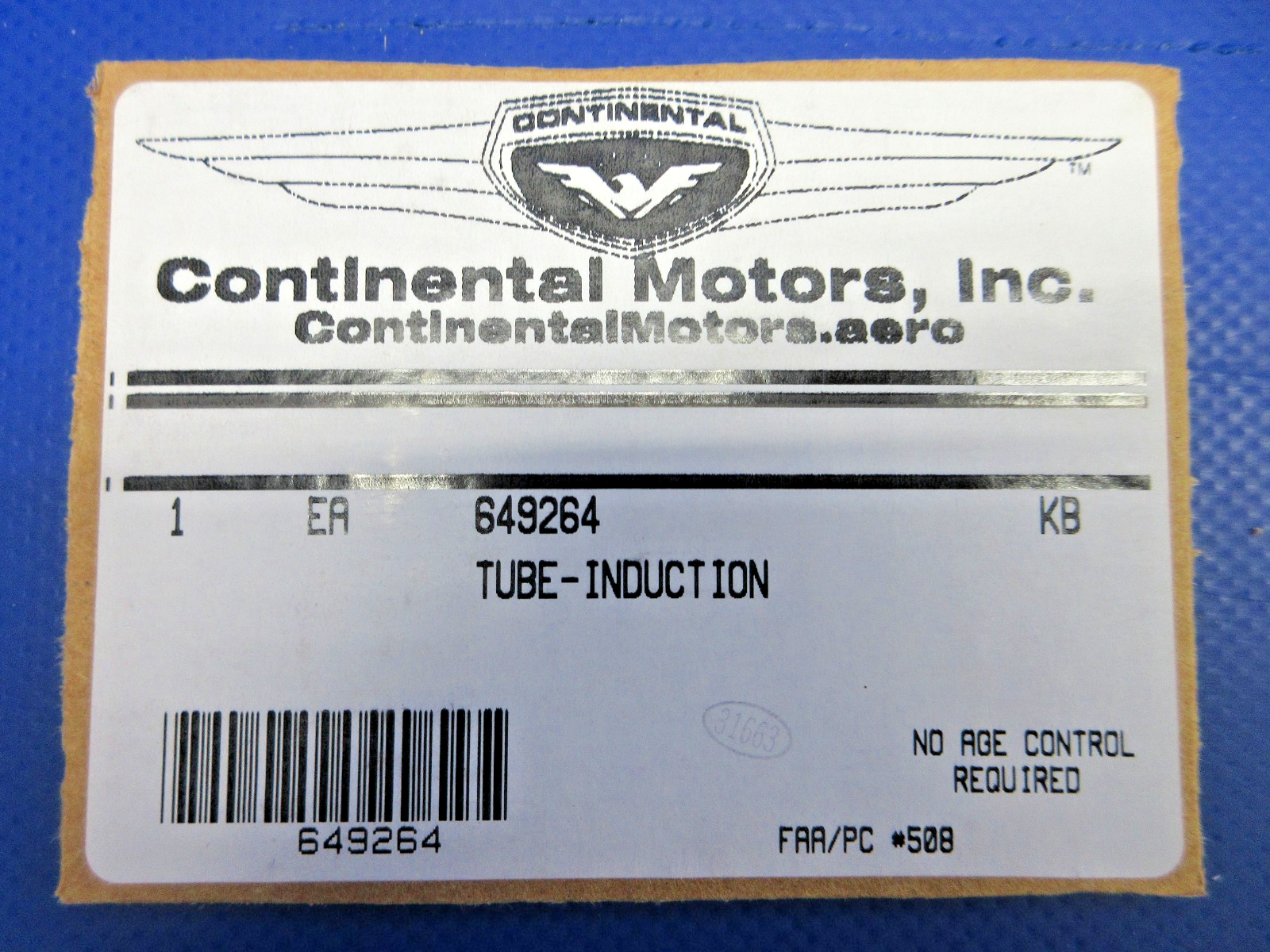 Continental LTSIO / TSIO Air Induction Tube P/N 649264 NOS (0326-775)2