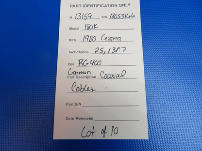 Garmin Coaxial Cables P/N RG400 LOT OF 10 (0524-1761)