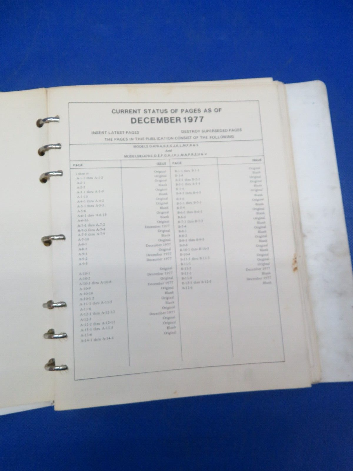 =ontinental O-470 Series Parts Catalog & Overhaul Manual P/N X-30023A (1024-198)
