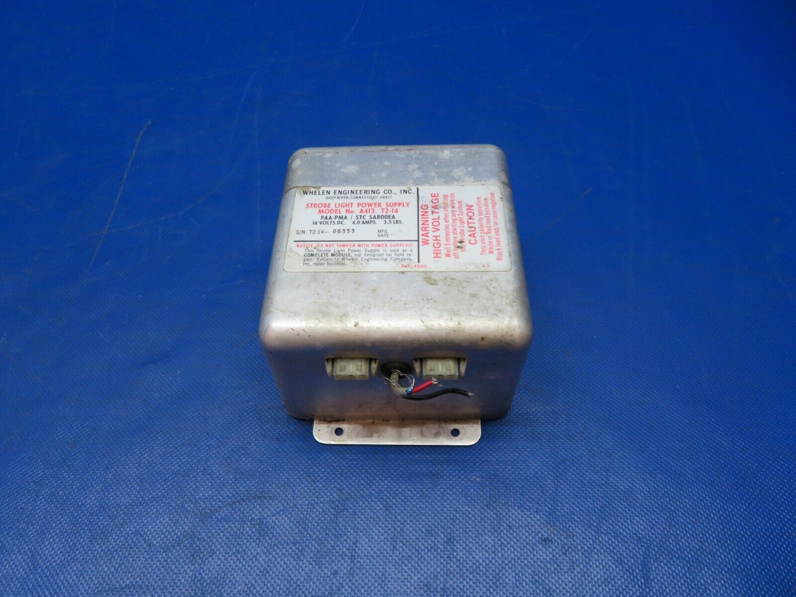 Beech C23 Sundowner Whelen Strobe Light Power Supply P/N A413 TESTED (0824-203)