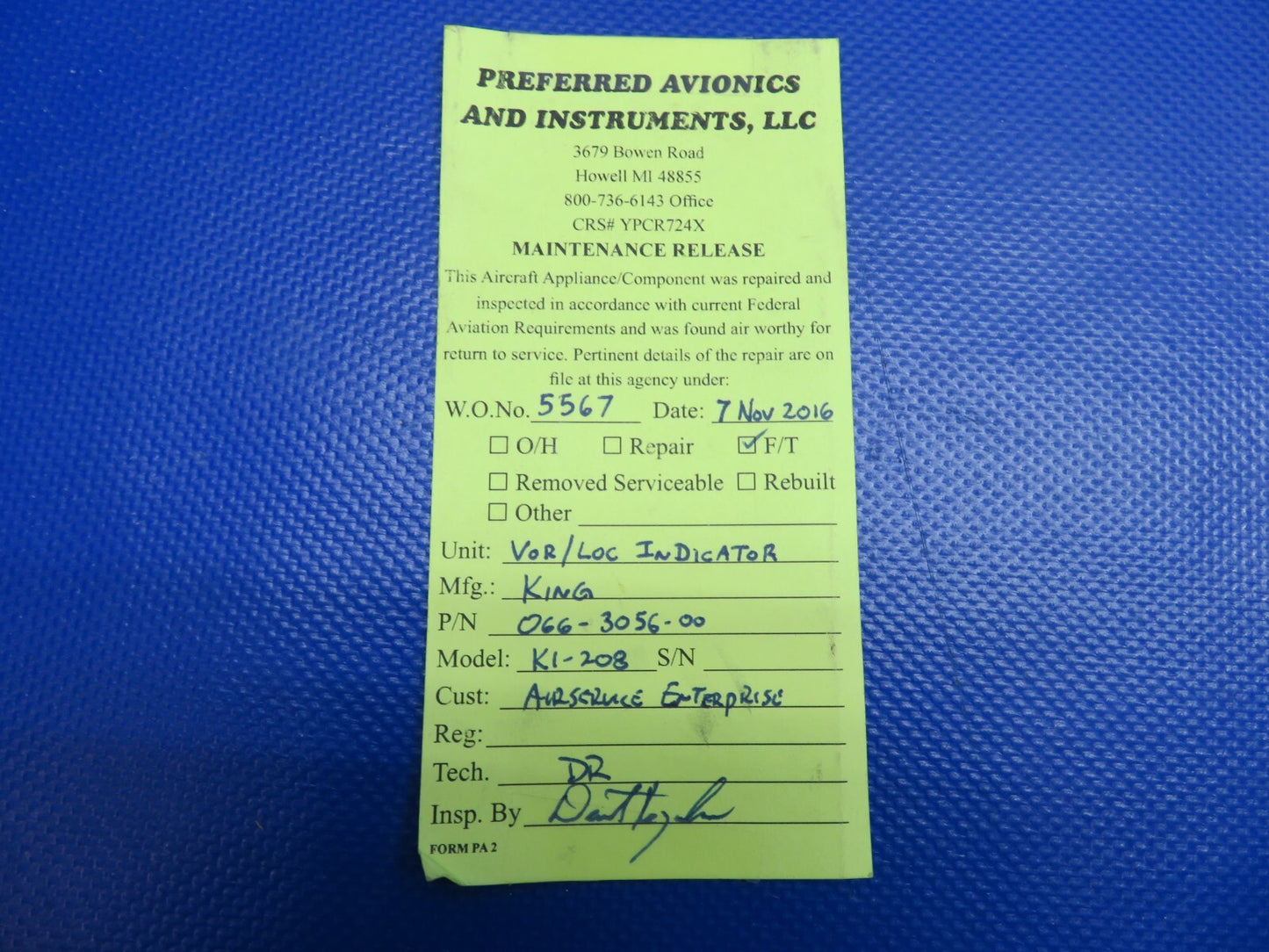 Bendix/King KI208 VOR/LOC Converter/Ind. 11-33V 066-3056-00 WARRANTY (0424-1789)9
