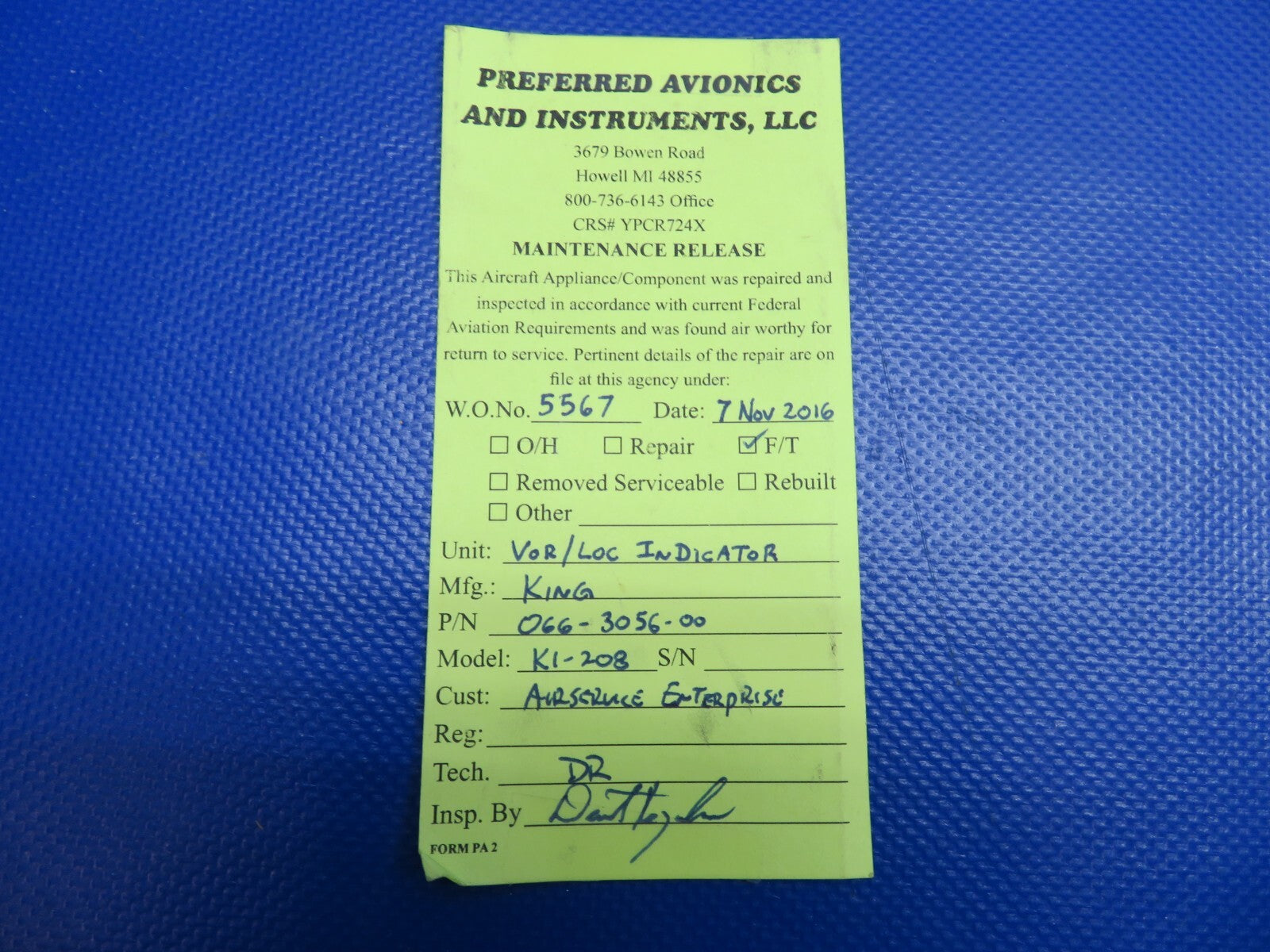 Bendix/King KI208 VOR/LOC Converter/Ind. 11-33V 066-3056-00 WARRANTY (0424-1789)9