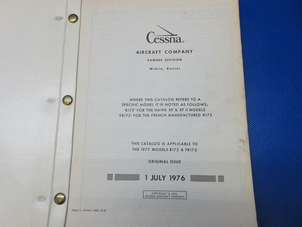 Cessna R172 Hawk XP Series 1977 Parts Catalog P548-12-RAND-1400-8176 (1024-1299)