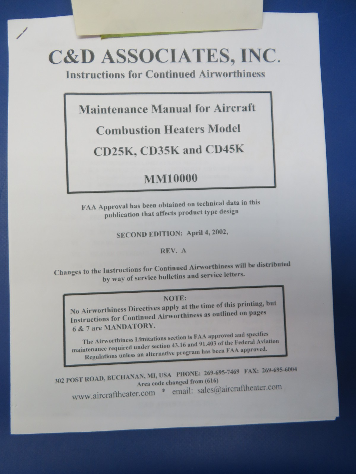 Cessna C&D Associates Aircraft Combustion Heater 24v CD14025-1 TESTED (0326-201)9