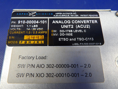 Piper Aspen Avionics Converter Unit 14/28V 910-00004-101 WARRANTY (0626-1311)1