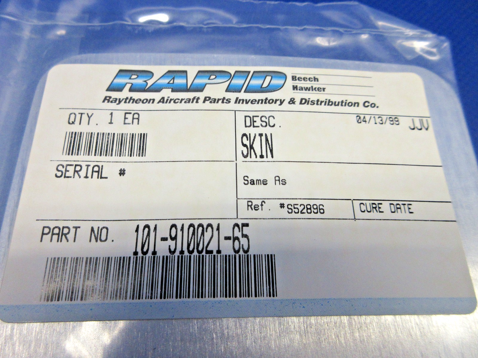 Beech AFT Upper Cowling Door Skin w/8130 P/N 101-910021-65 NOS (0426-830)5