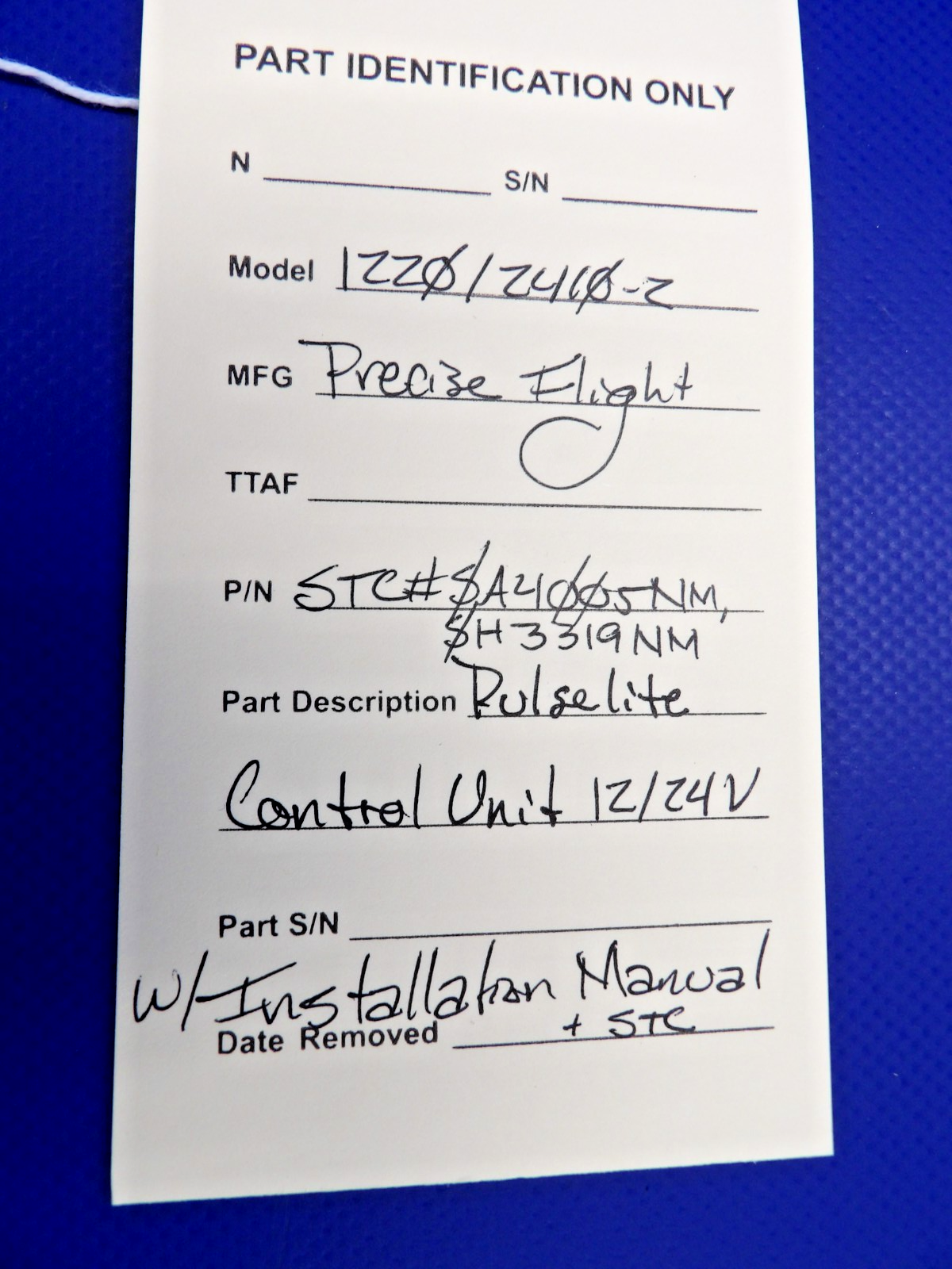 Precise Flight 1220 Pulselite Control Unit 12/24V w/STC SH3319NM NOS (0426-1255)12