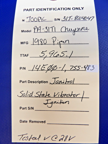 Piper Cheyenne Janitrol  Vibrator / Ignition 14E00-1 TESTED (0426-1331)11