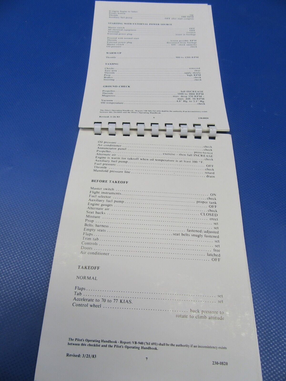 Various Original Piper Checklists PA-28 / PA-32 Lot of 9 (0124-31)