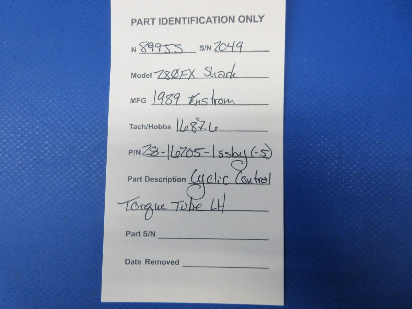 Enstrom 280FX Helicopter Cyclic Control Torque Tube LH 28-16205-1 (1124-2025)