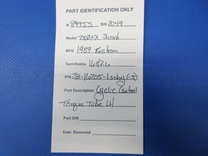 Enstrom 280FX Helicopter Cyclic Control Torque Tube LH 28-16205-1 (1124-2025)
