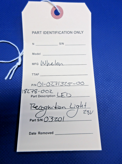 Whelen LED Recognition Light 28V P/N 01-0271325-00 NOS (0426-751)11