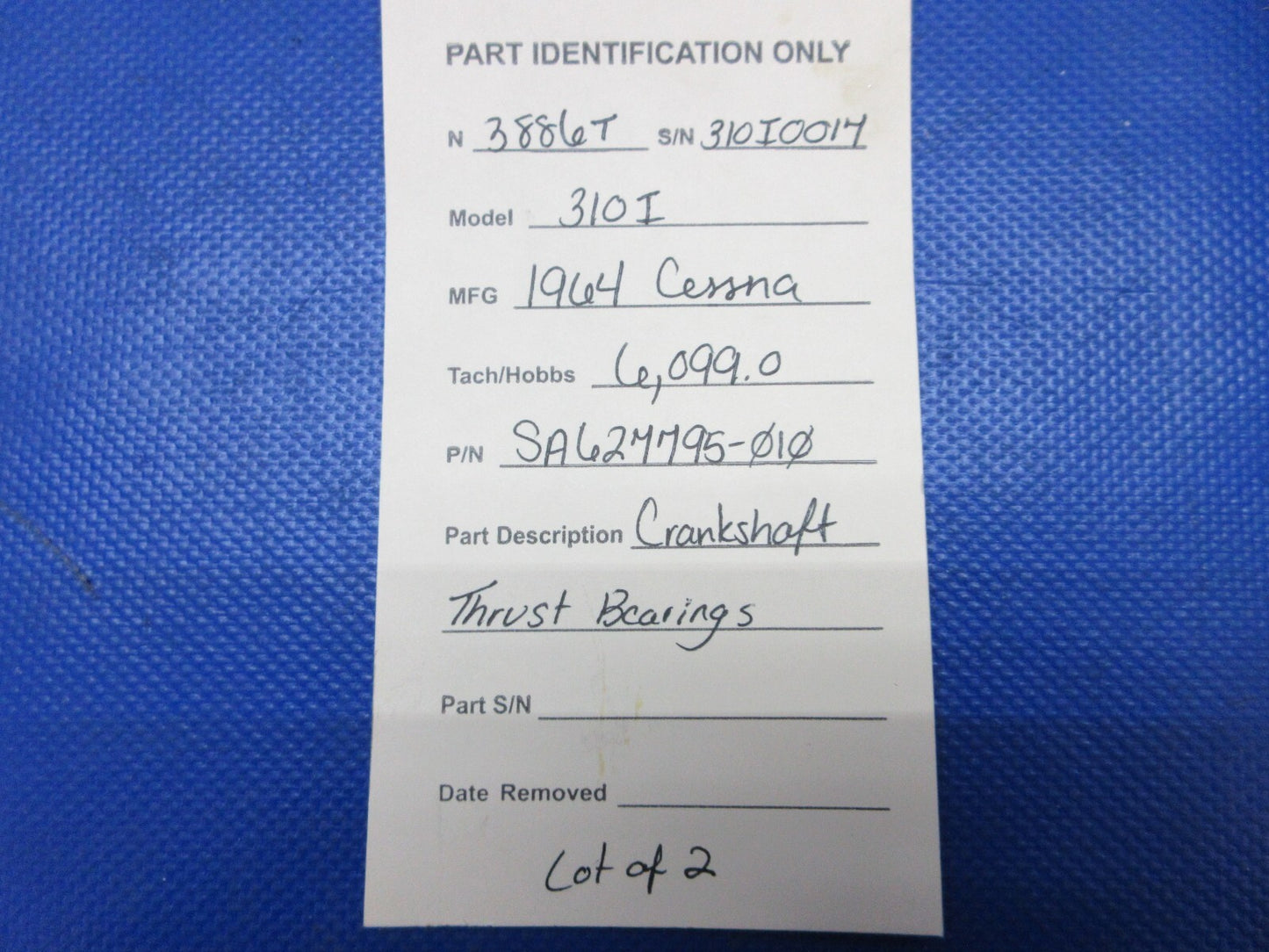 Continental Superior Crankshaft Thrust Bearing SA627795-010 LOT OF 2 (1124-1330)8