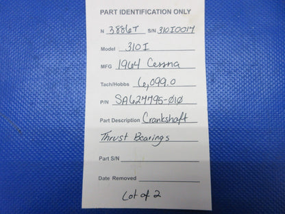 Continental Superior Crankshaft Thrust Bearing SA627795-010 LOT OF 2 (1124-1330)8