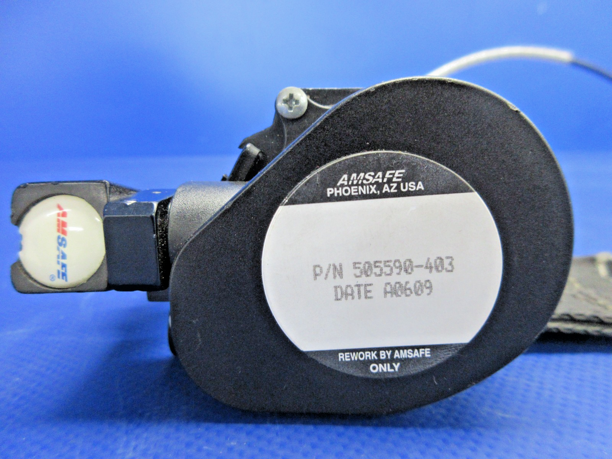 AmSafe P/N 505590-403 Seatbelt Reel with Safety Cable FOR PARTS (0926-896)4