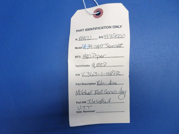 Piper PA-34-200T Edo-Aire Mitchell Roll Servo Assy P/N 1C363-1-487R (0524-1901)