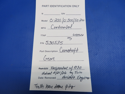 Continental Camshaft Gear P/N 530535 Inspected w/ 8130 (0326-1721)19