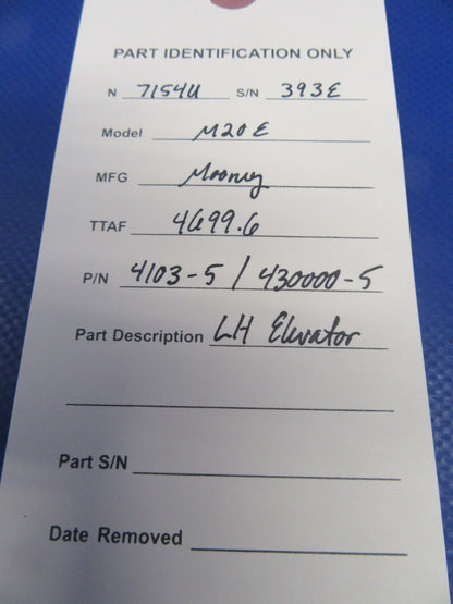 Mooney M20 / M20E LH Elevator P/N 4103-5 or 430000-5 (0326-36)16