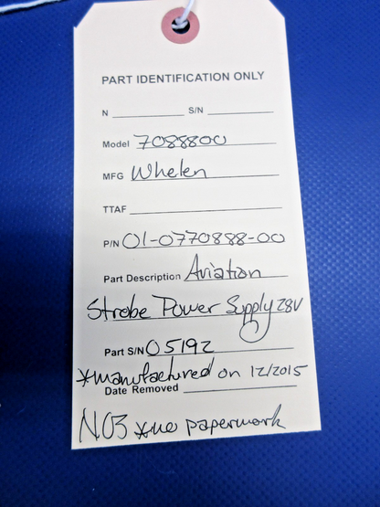 Whelen 7088800 Aviation Strobe Power Supply 28V P/N 01-0770888-00 NOS (0326-969)11