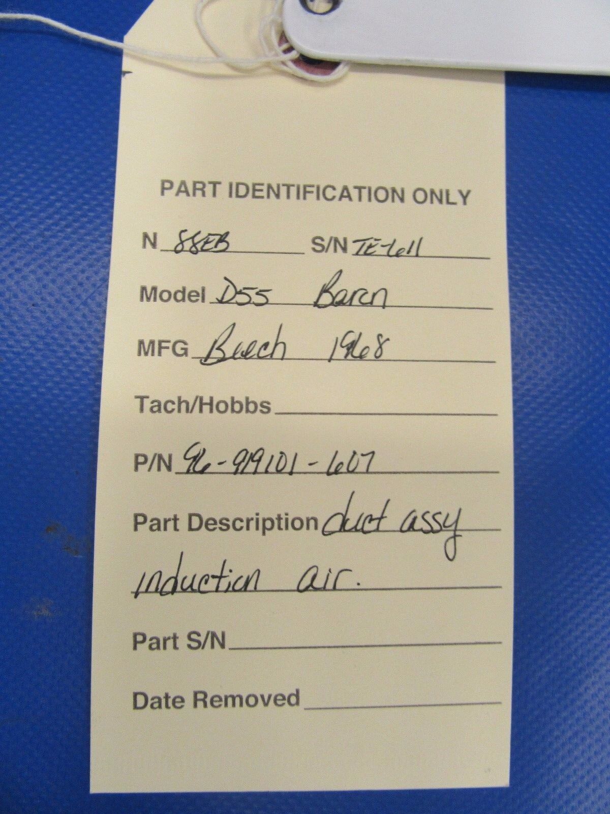 Beech Baron D55 Induction Air Scoop Box P/N 96-919101-607 (0917-63)