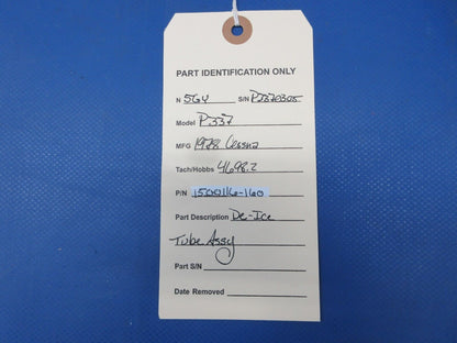 Cessna 337 / P337H Skymaster De-Ice Tube Assy P/N 1500116-160 (0724-2025)