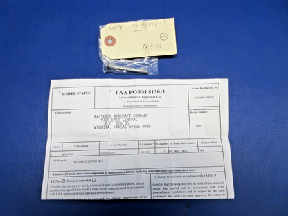 Beech King Air Powerplant Weld Pin w/8130 P/N 118-910000-9 NOS (0426-829)1