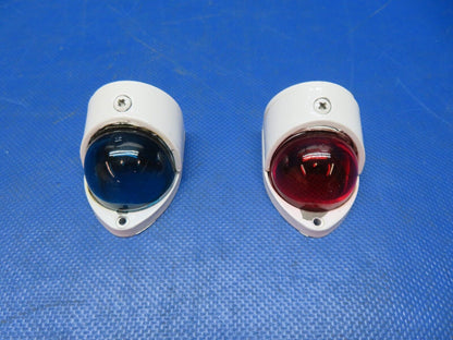 Glar-Ban 24 Volt Nav. Light Assy LH & RH w/ Lens 5105-G2-8B TESTED (1024-110)