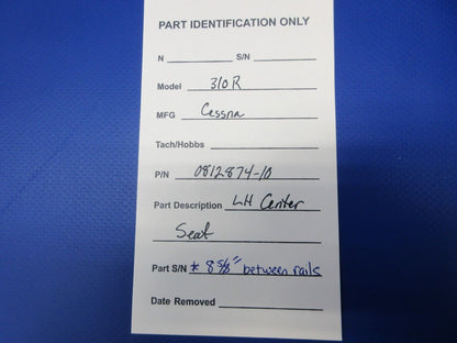 Cessna 310 / 310R LH Center Seat P/N 0812874-10 (1124-1436)