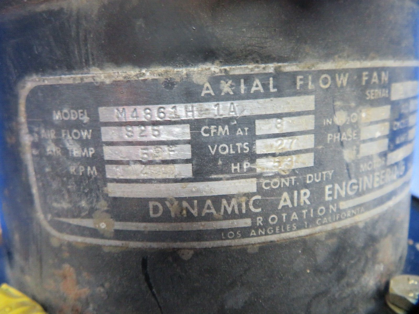 Beech 95 / D95A Dynamic Air Axial Flow Fan 27v P/N M4861H-1A TESTED (0624-102)