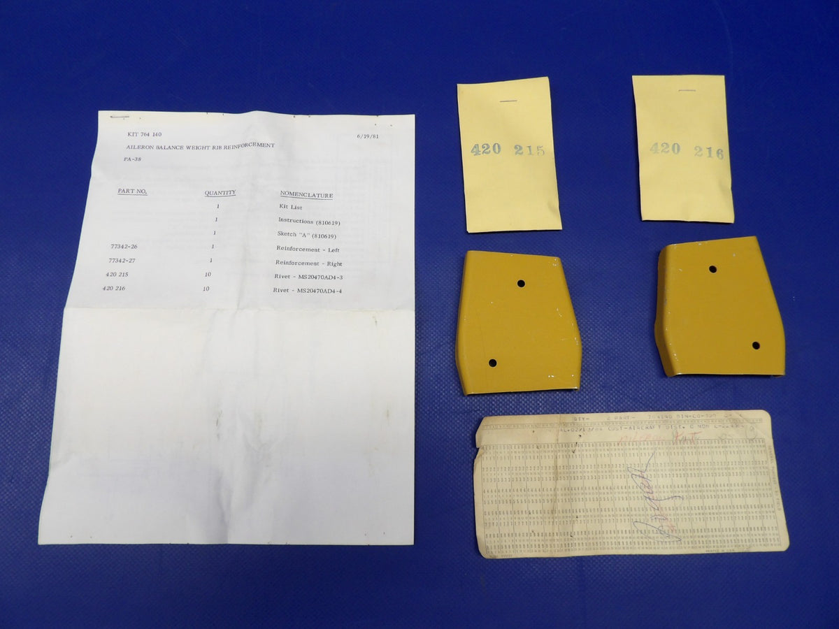 Piper PA-38-112 Aileron Balance Reinforcement "Complete" Kit 764-140 (0526-1419)0