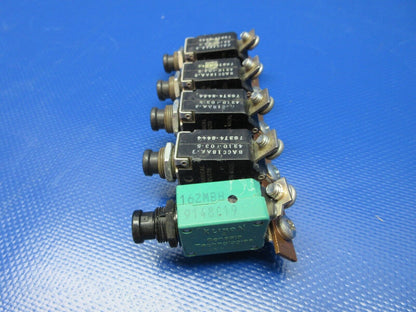 Piper PA-28-180 Circuit Breakers & Switches P/N 7277-2-2 LOT OF 20 (1124-1476)