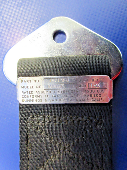 Cummings & Sander 9600-7 Aircraft Seat Belt P/N T-31-B41 (0526-963)3