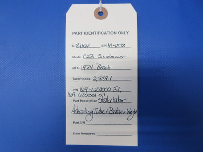 Beech Stabilator Actuating Tube & Balance Weight P/N 169-620000-37 (0724-2110)