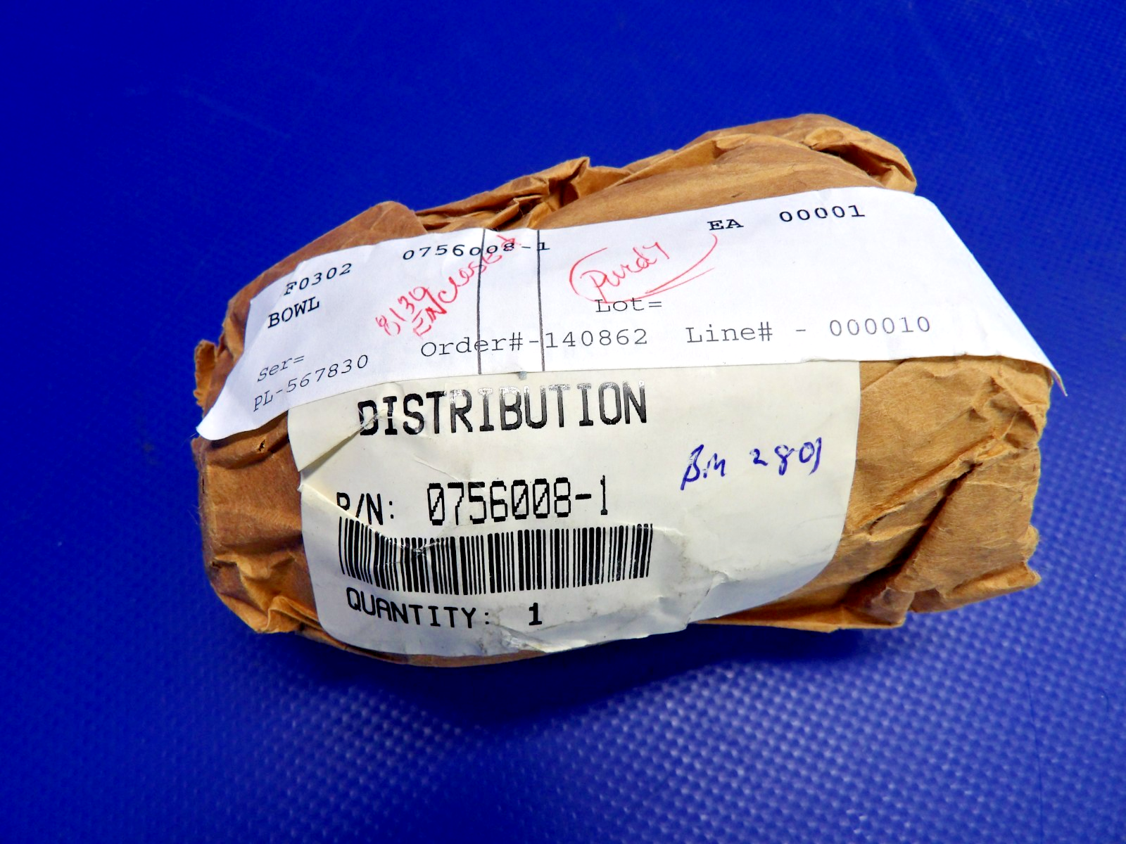 Cessna Fuel Strainer Bowl w/ 8130 P/N 0756008-1 NOS (0426-1238)2
