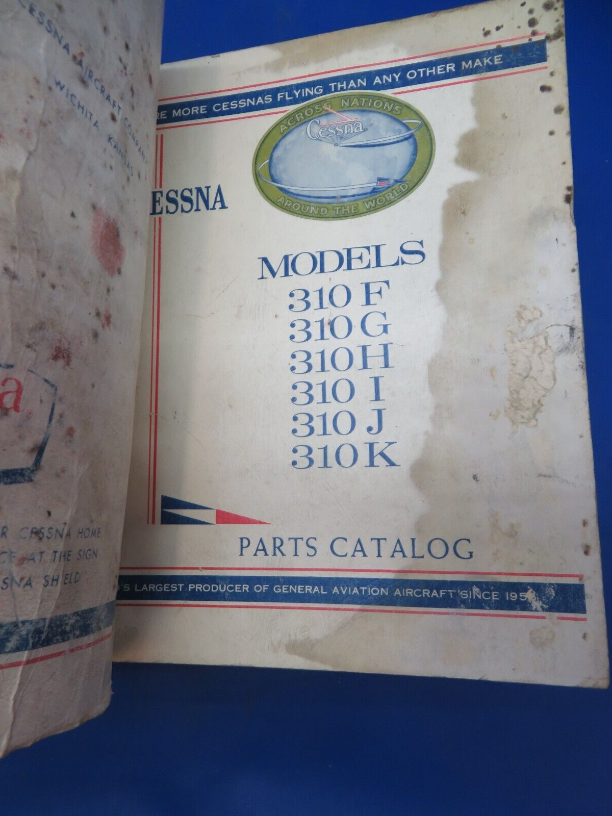 Cessna 310 Service Manual & Parts Catalog 1982 P/N D455C3-13 (0923-495)