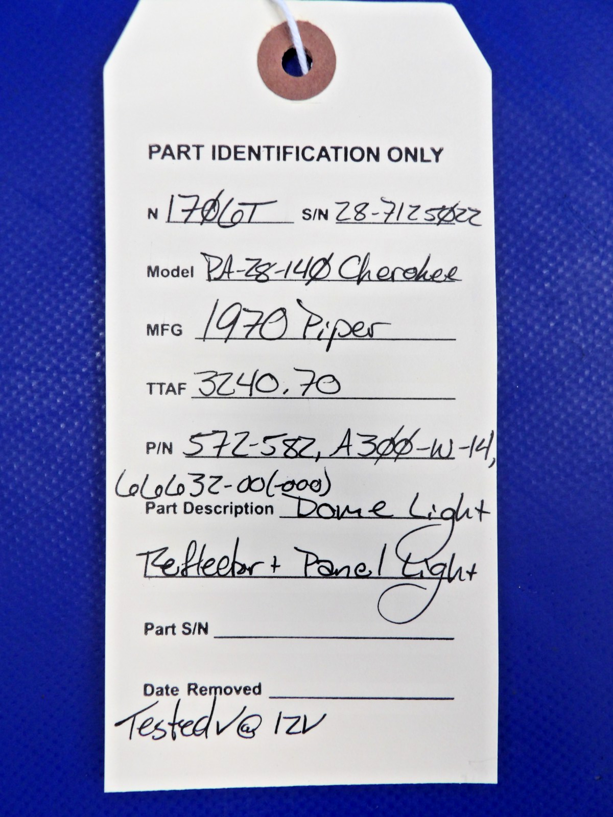 Piper Cherokee Dome Light Reflector & Panel Light P/N 572-582 TESTED (0626-1426)13