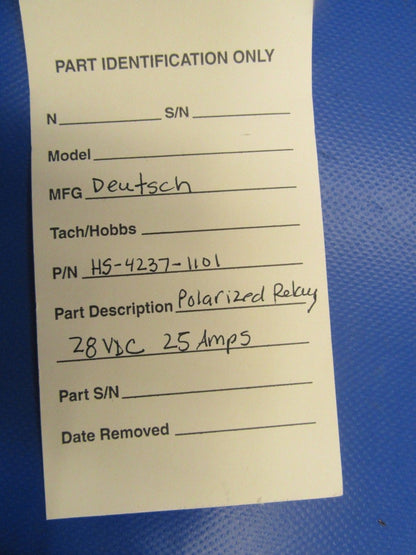 Deutsch Polarized Relay HS-4237-1101, E325-1032 28VDC 25Amp 3 NOS (1218-229)4