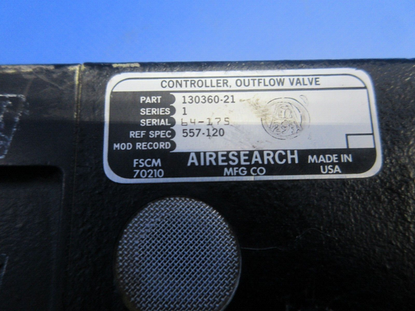 Airesearch Outflow Controller Valve P/N 130360-21 (0124-1266)