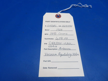 Cessna 150 / 150K Airborne Vacuum Regulating Valve P/N 133A14 (0922-873)