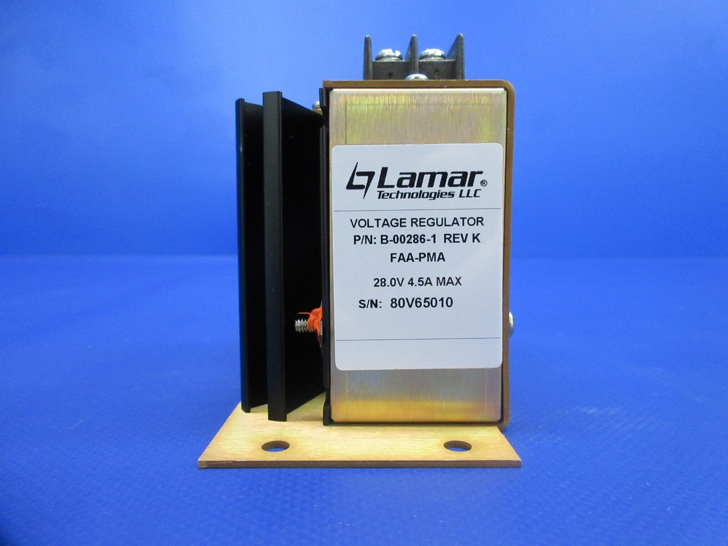 Lamar Voltage Regulator 28 Volts With 8130 P/N B-00286-1 NOS (1124-930)3