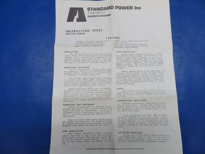 @Standard Power Inc. Power Supply 28V P/N CPS220-24/28, 01-102593-00 (1124-2002)