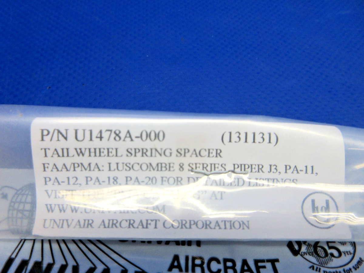 Scott / Univair Luscombe / Piper Tailwheel Spacer P/N U1478A-000 NOS (0926-758)4