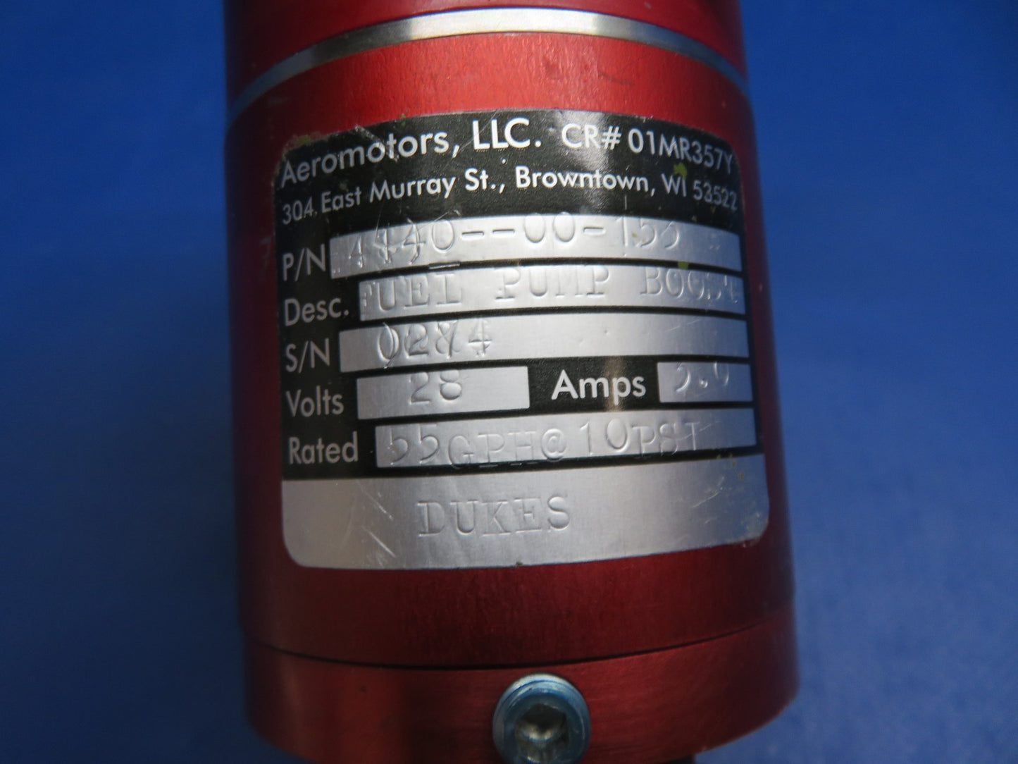 Cessna 421 Dukes Fuel Boost Pump 28v P/N 4140-00-153 TESTED (0326-164)2
