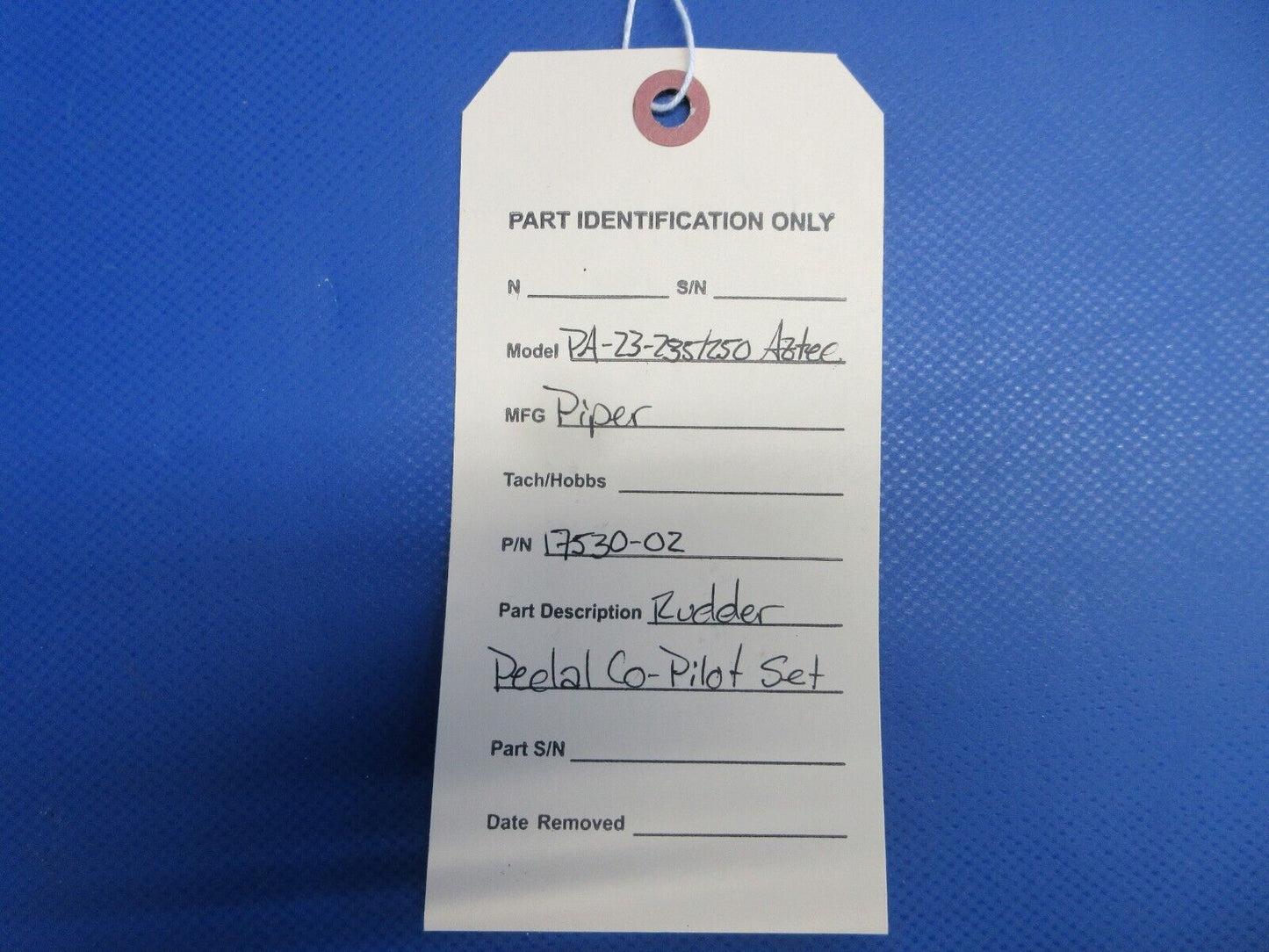 Piper PA-23-235 Aztec Rudder Pedal Co-Pilot Set P/N 17530-02 (0524-1832)