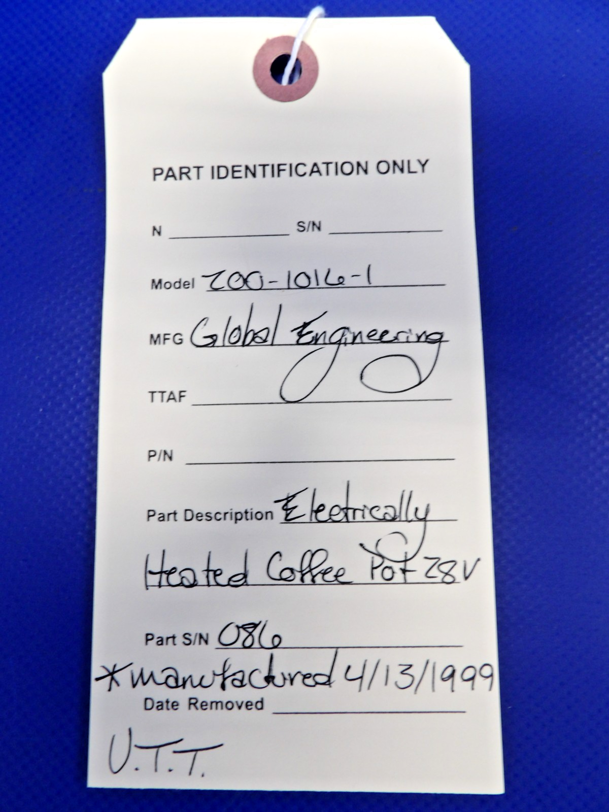 Global Engineering Electrically Heated Coffee Pot  28V WARRANTY (0426-1374)10