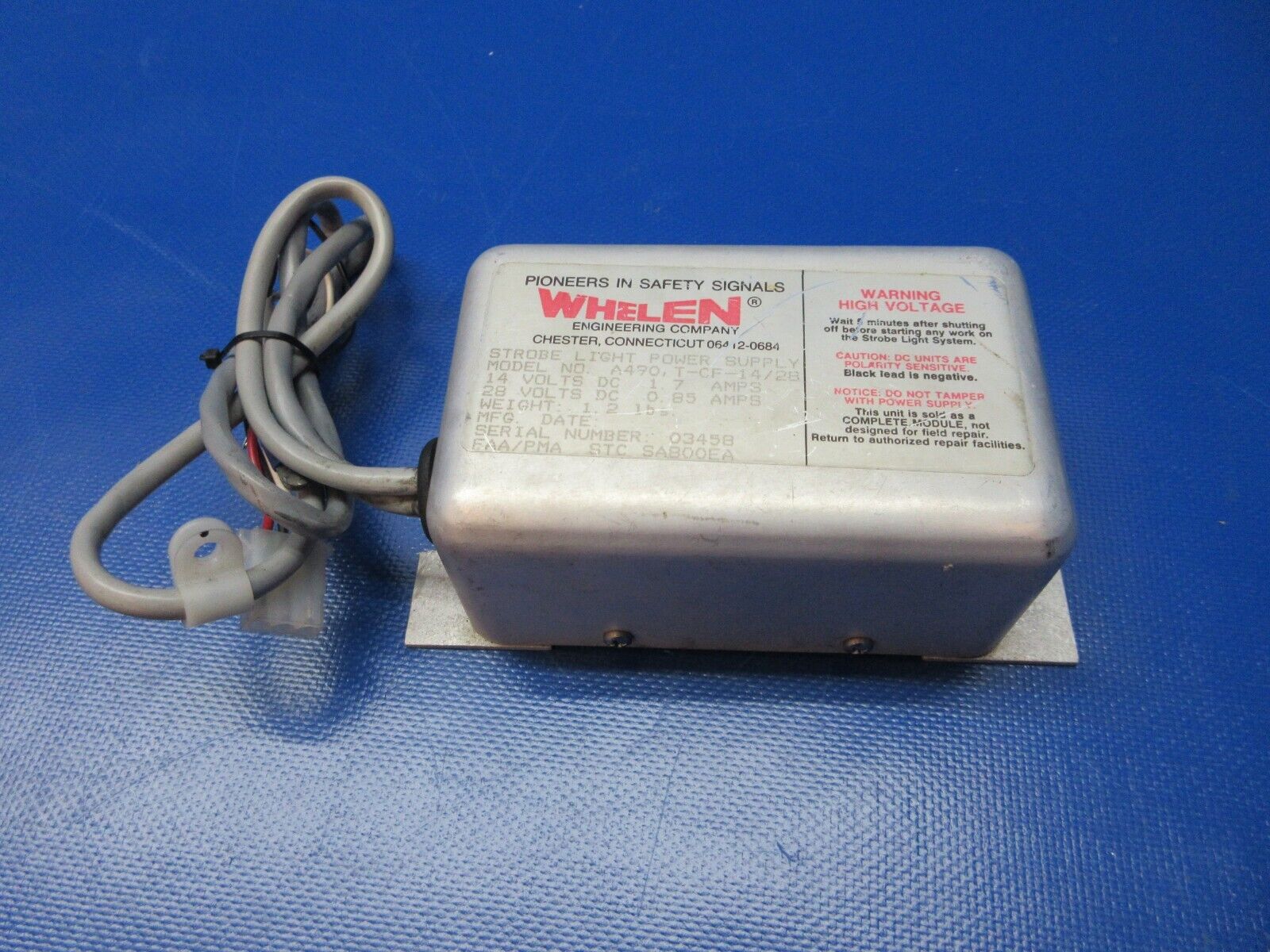 Enstrom 280FX Whelen A490 Strobe Light Power Supply RH 14/28v TESTED (1224-1288)