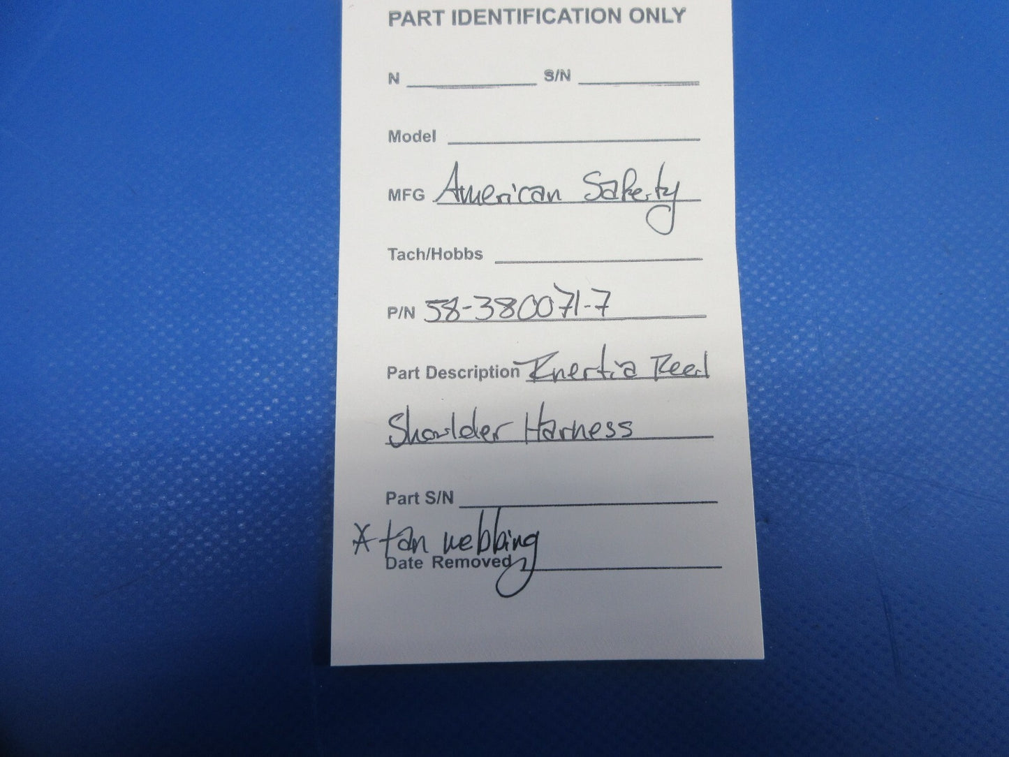 American Safety Inertia Reel Shoulder Harness P/N 58-380071-7 (1124-777)7