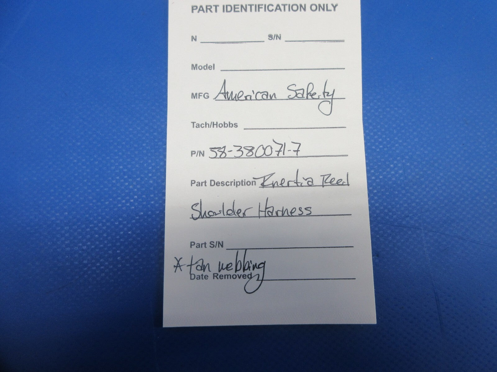 American Safety Inertia Reel Shoulder Harness P/N 58-380071-7 (1124-777)7