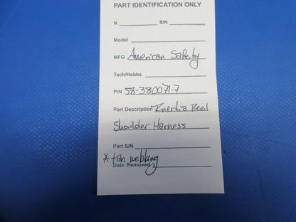 American Safety Inertia Reel Shoulder Harness P/N 58-380071-7 (1124-777)7