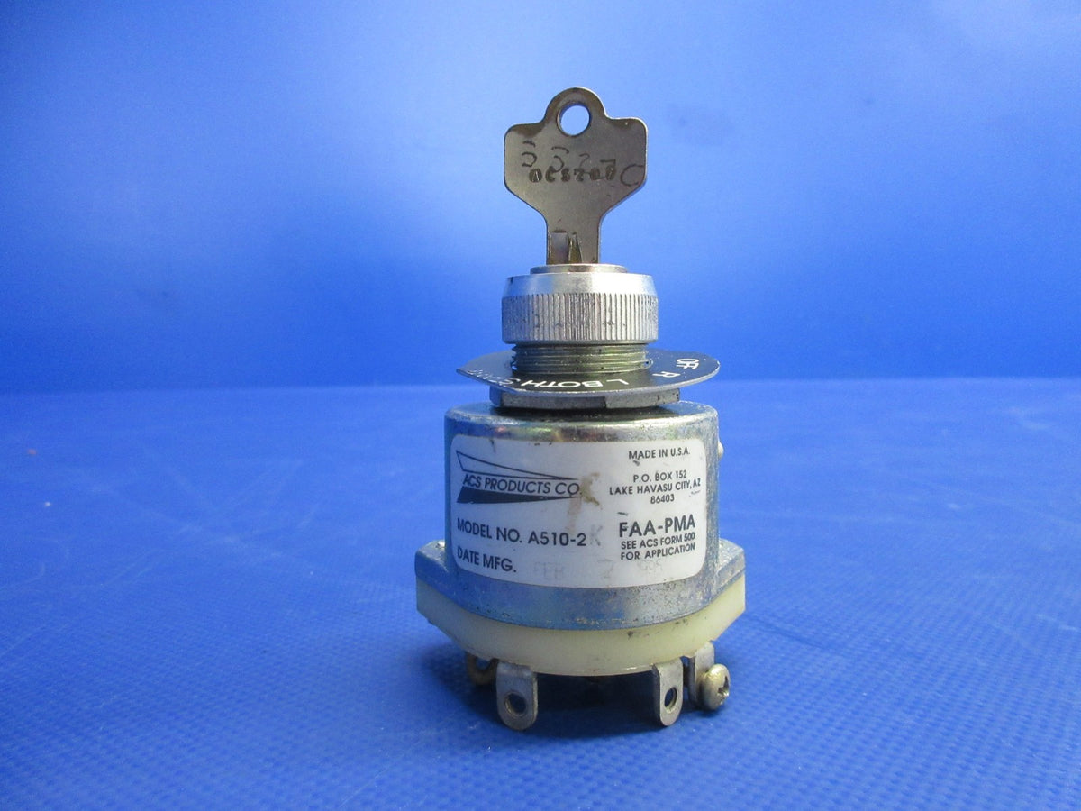Beech F35 Bonanza ACS Ignition Switch w/ Key P/N A510-2 (0626-843)2